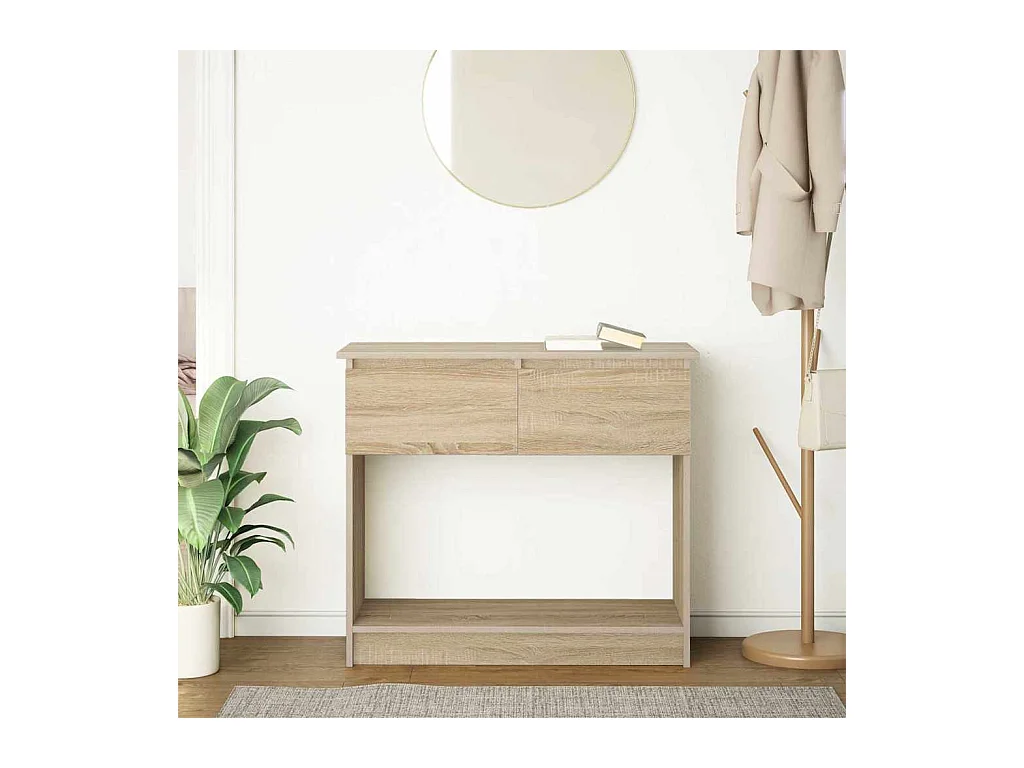 Table console avec tiroirs chêne sonoma 85,5x38,5x74,5 cm