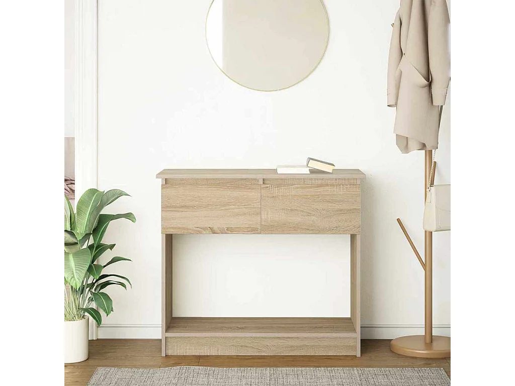 Table console avec tiroirs chêne sonoma 85,5x38,5x74,5 cm
