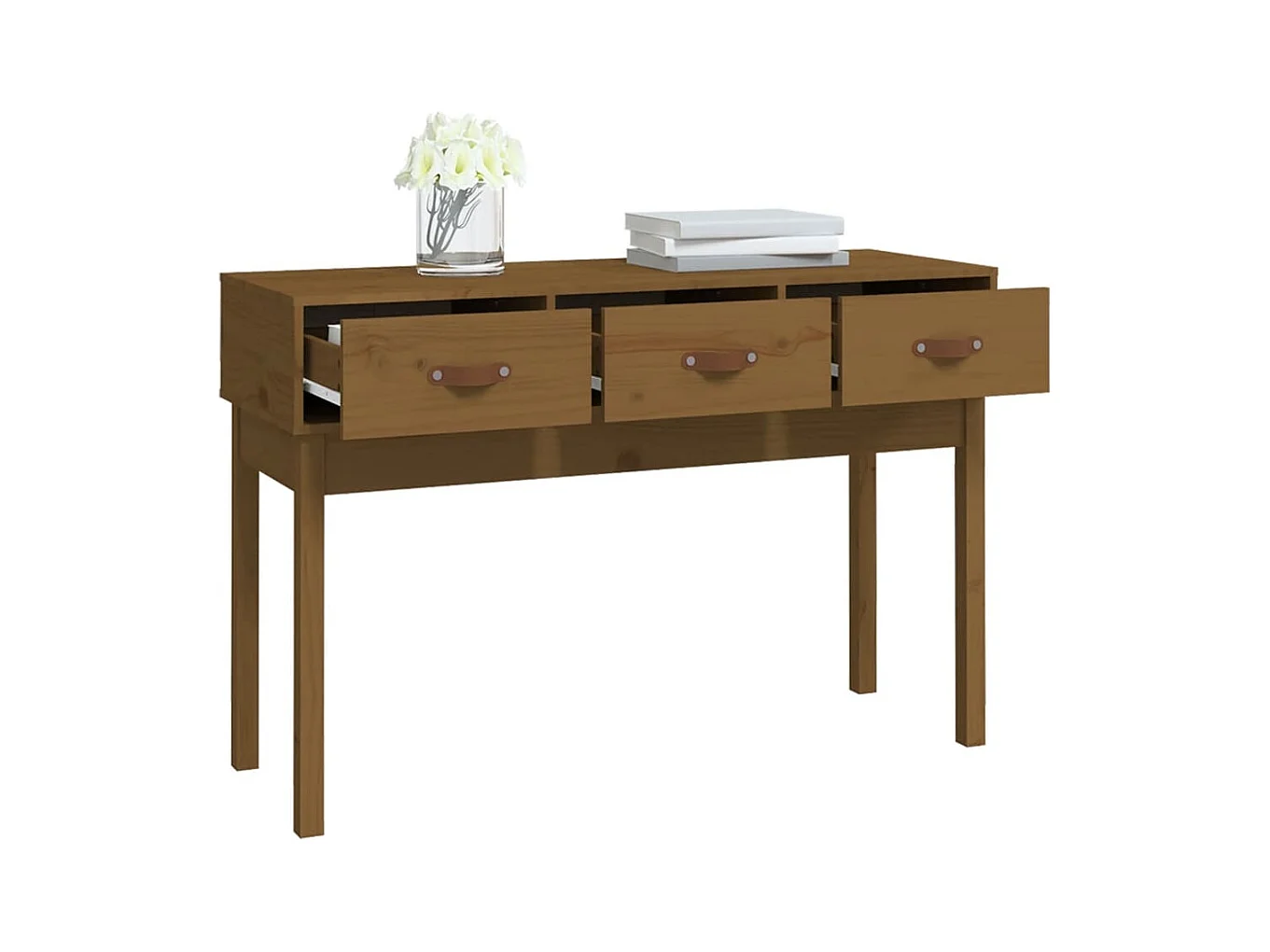 Table console Marron miel 114x40x75 cm Bois massif de pin