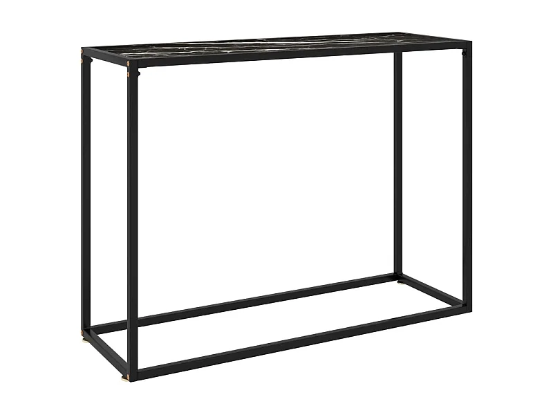 Schwarzer Konsolentisch 100x35x75 cm Gehärtetes Glas