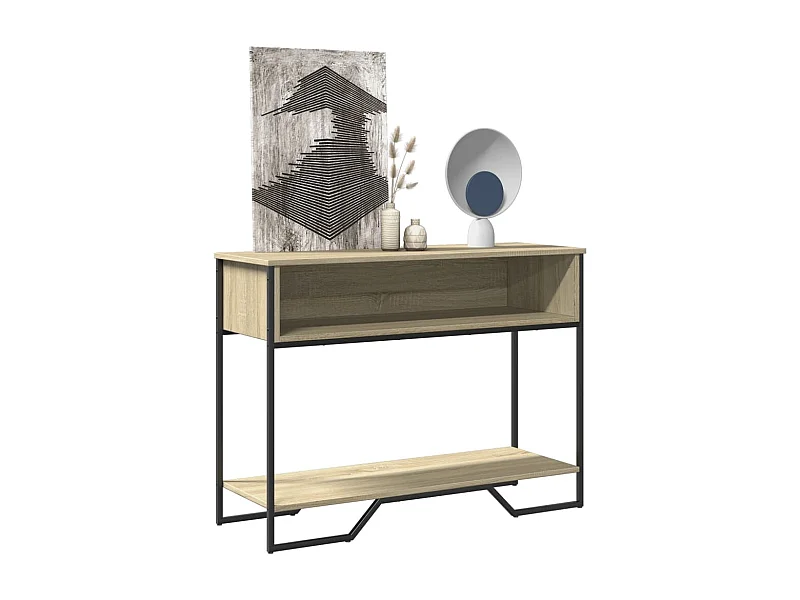 Table console chêne sonoma 100x35x74,5 cm bois d'ingénierie