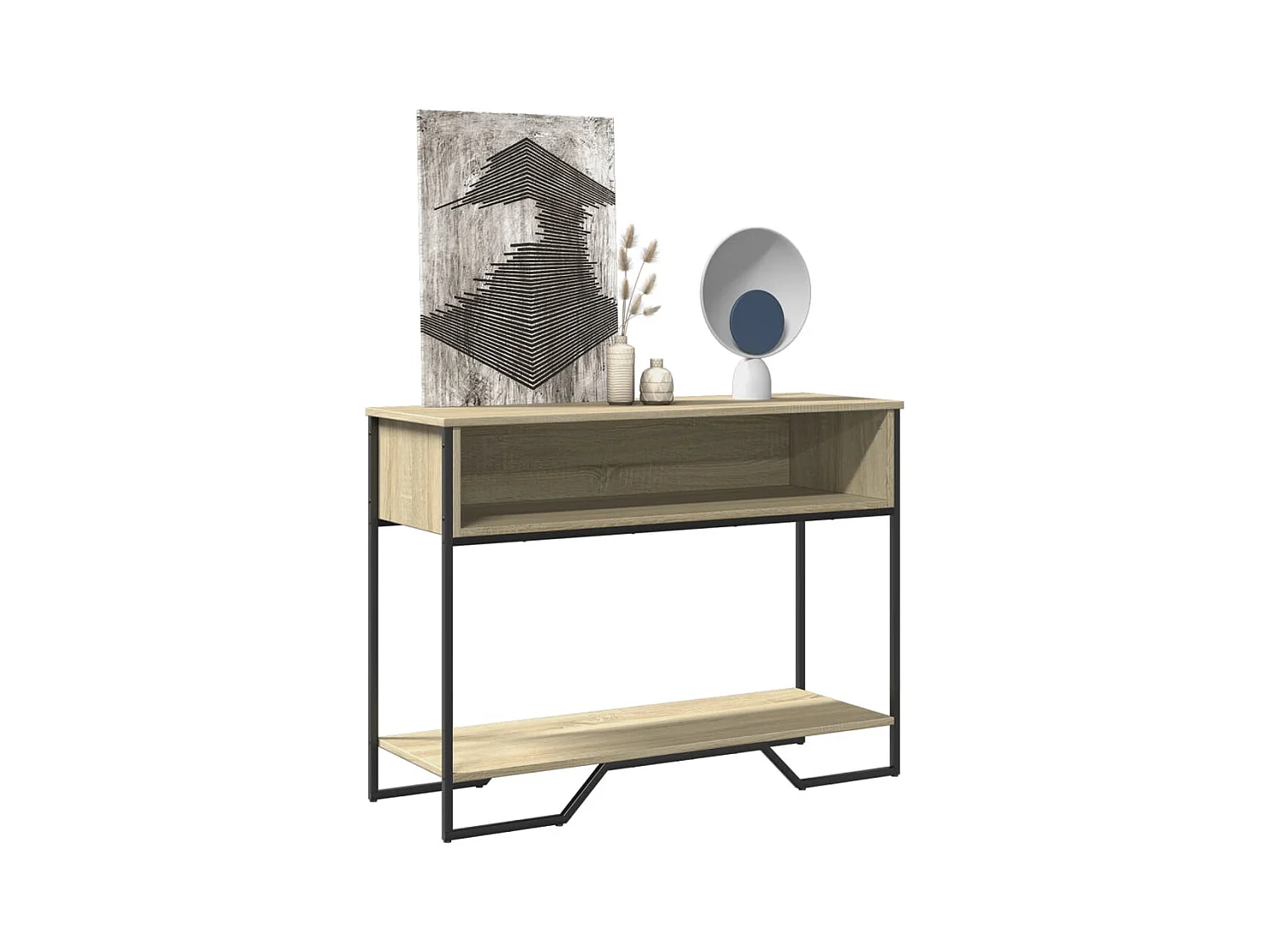 Table console chêne sonoma 100x35x74,5 cm bois d'ingénierie