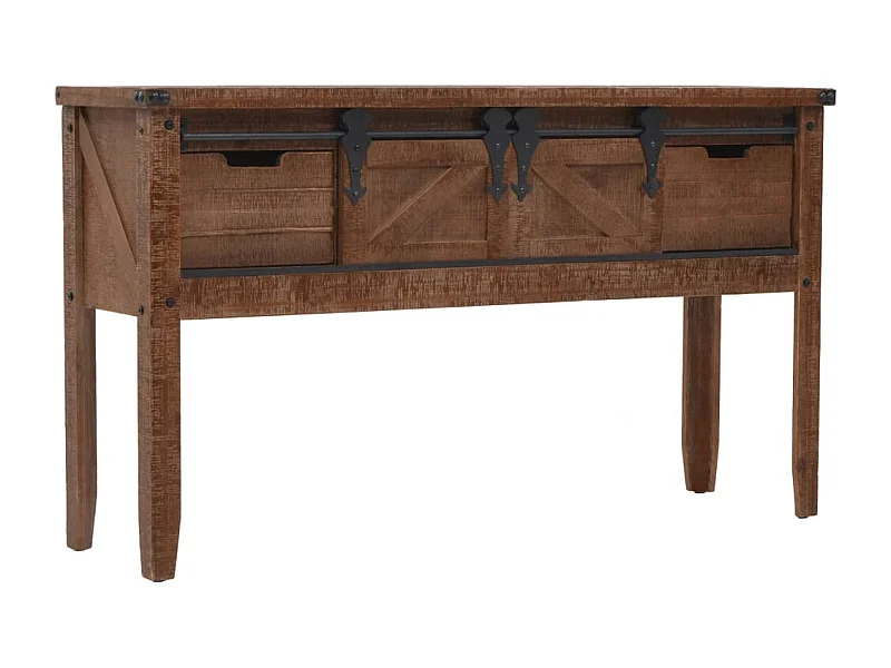 Mesa consola Madera maciza de abeto 131 x 35,5 x 75 cm Marrón
