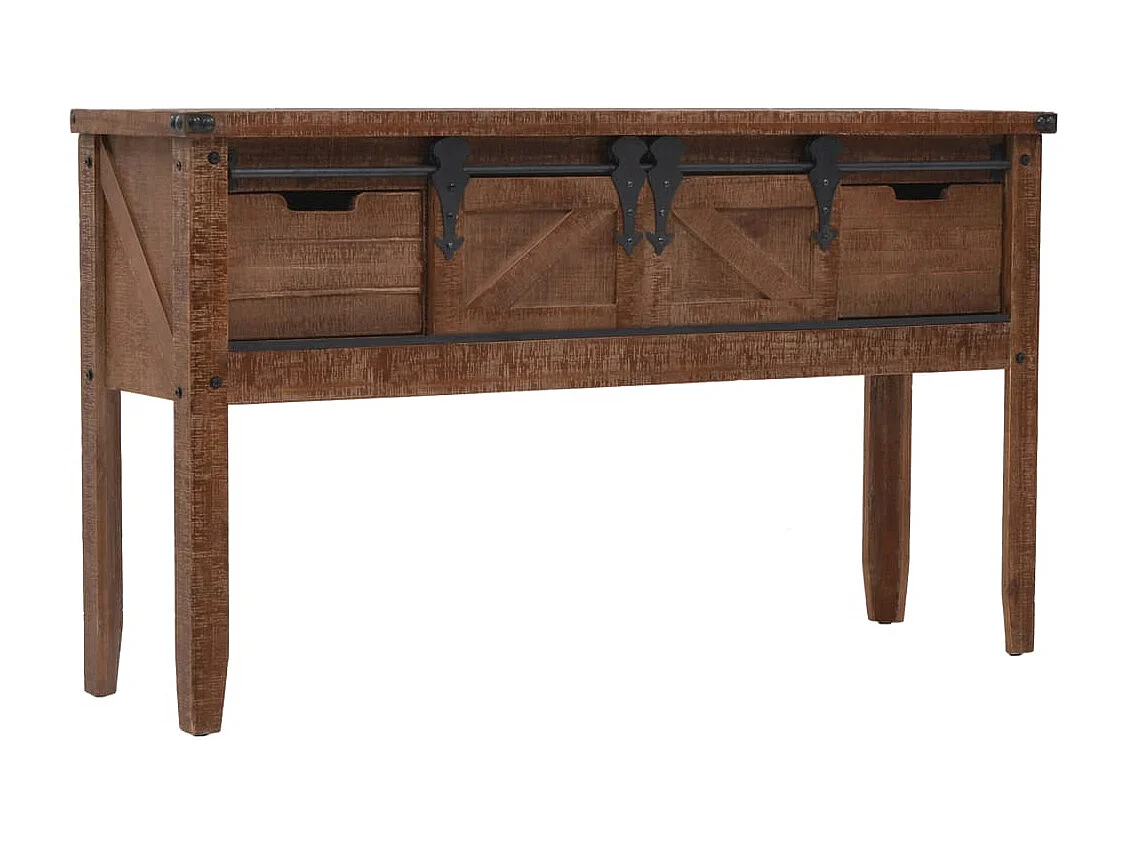 Table console Bois massif de sapin 131 x 35,5  x 75 cm Marron
