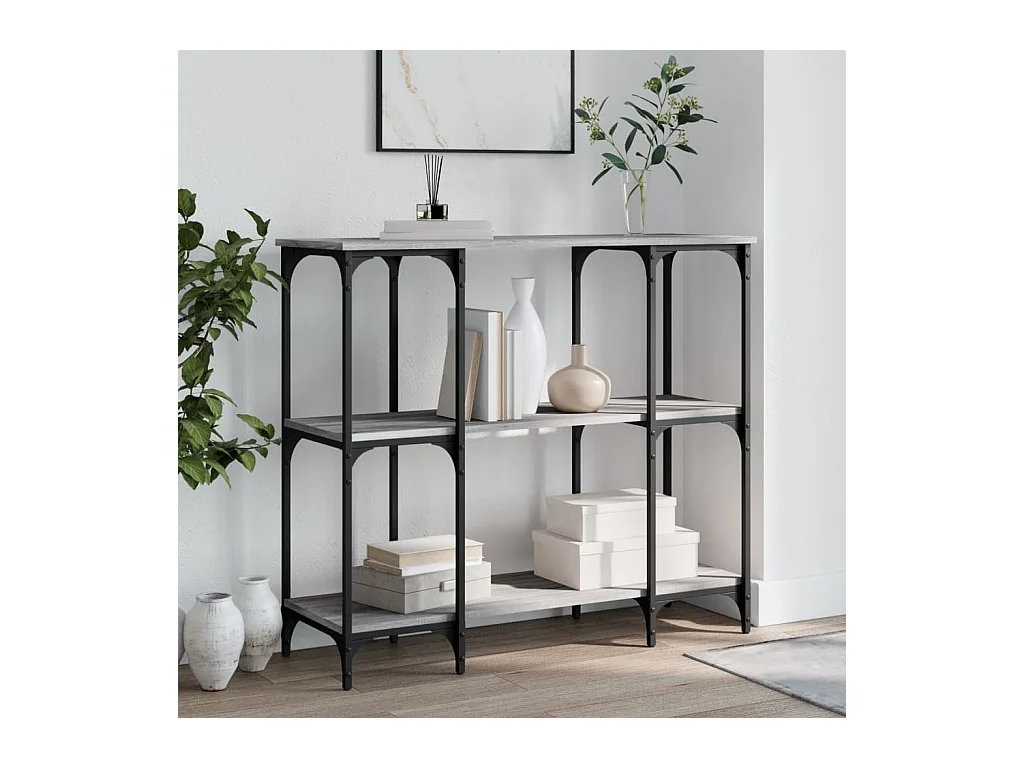 Mesa consola Sonoma gris 102x35x90 cm madera de ingeniería