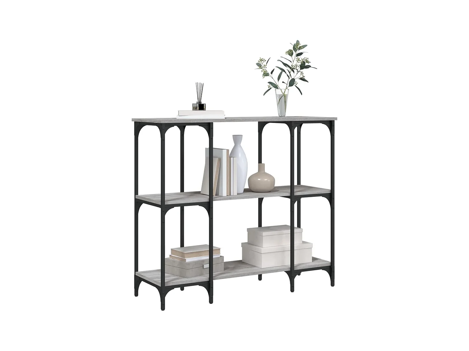 Mesa consola Sonoma gris 102x35x90 cm madera de ingeniería