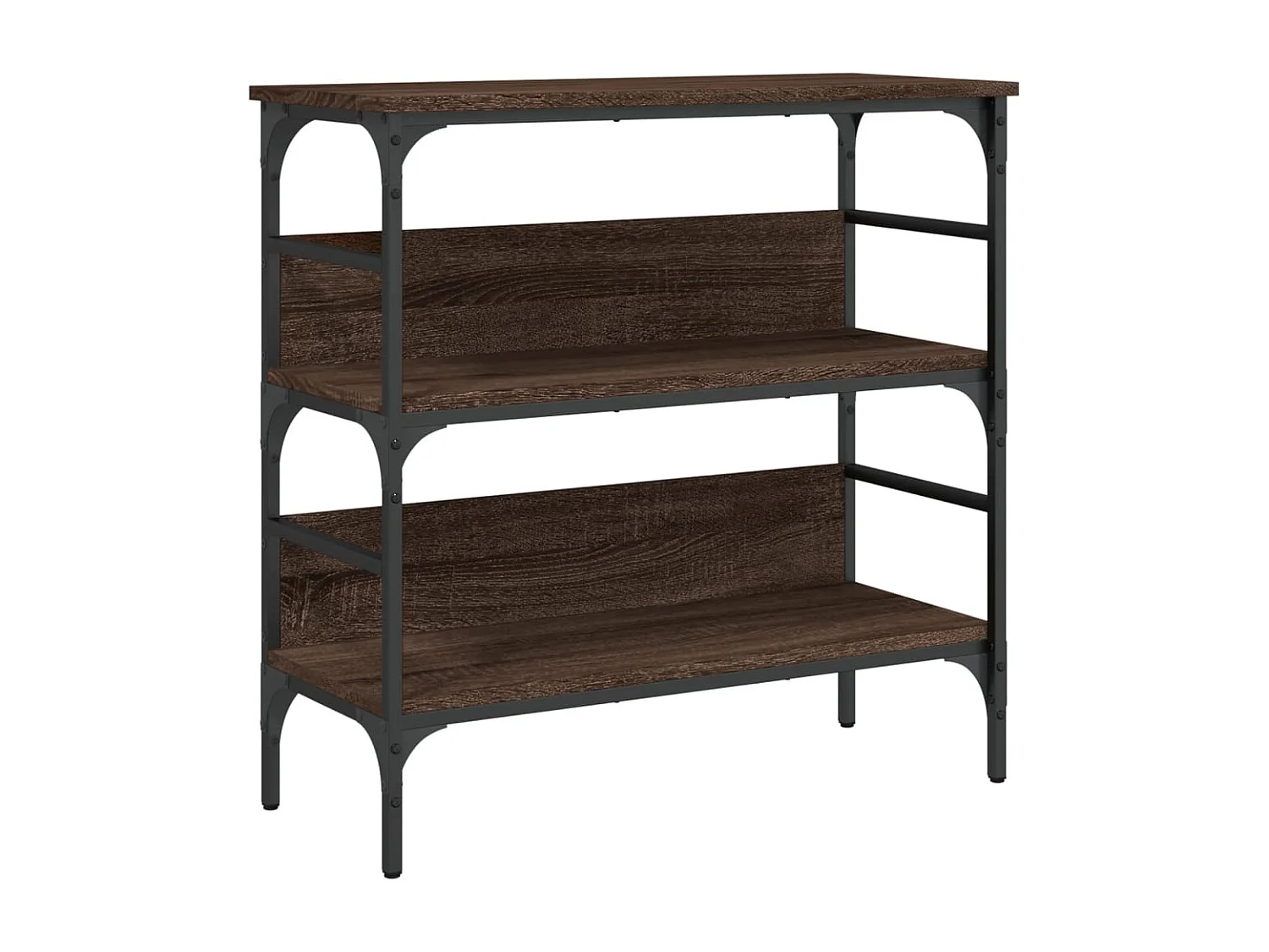 Mesa consola de roble marrón 75x32x75 cm madera de ingeniería