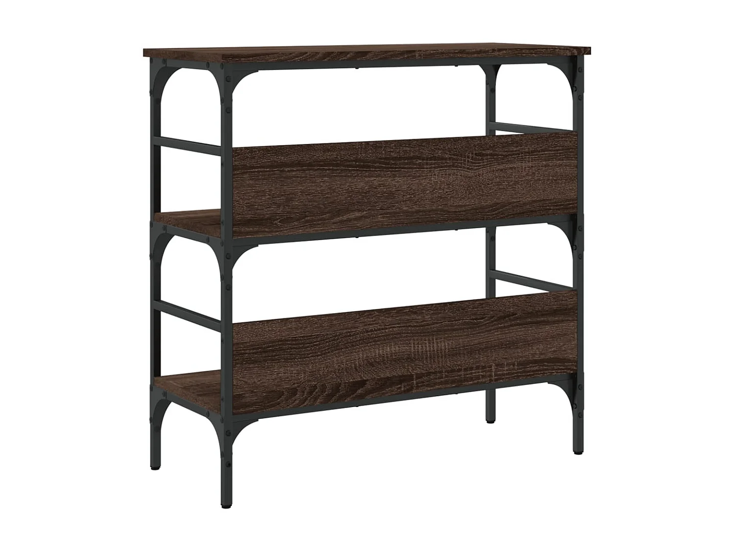 Mesa consola de roble marrón 75x32x75 cm madera de ingeniería