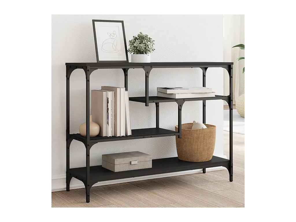 Consolle nera 100x30x75 cm in legno ingegnerizzato