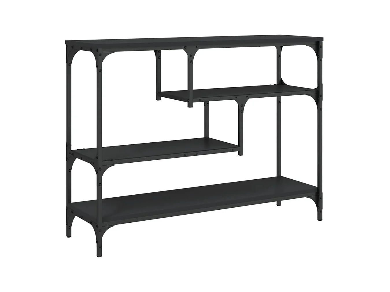 Consolle nera 100x30x75 cm in legno ingegnerizzato