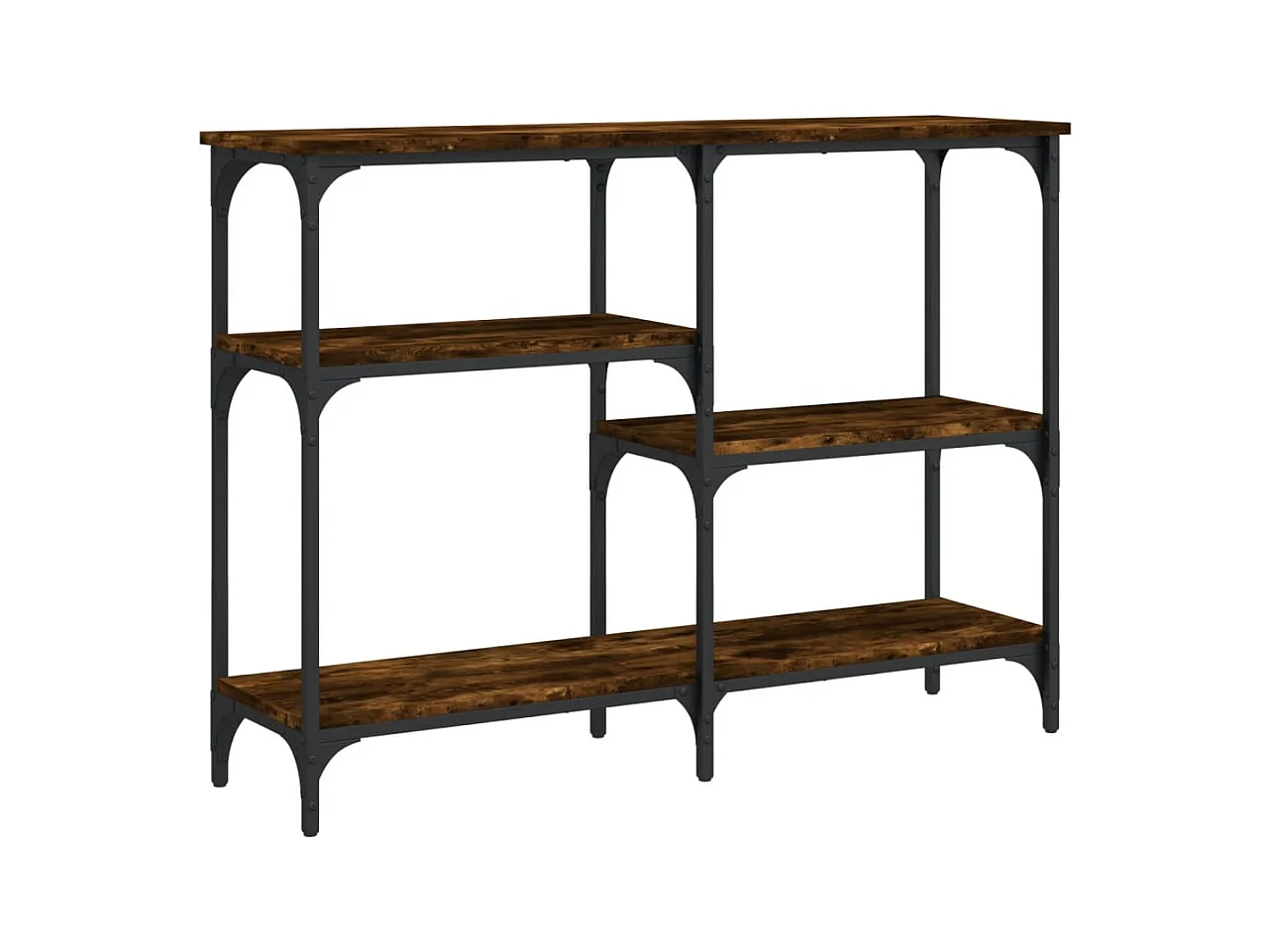 Table console chêne fumé 102x29x75 cm bois d'ingénierie