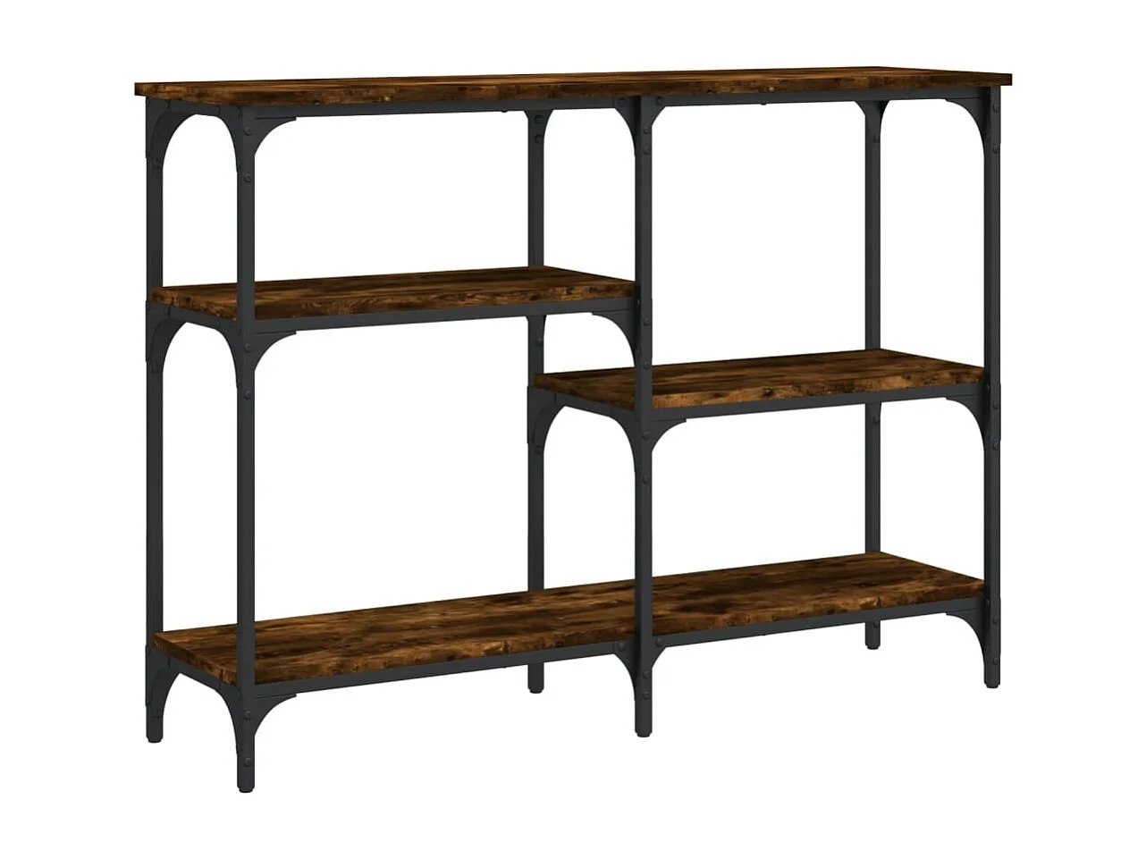 Table console chêne fumé 102x29x75 cm bois d'ingénierie