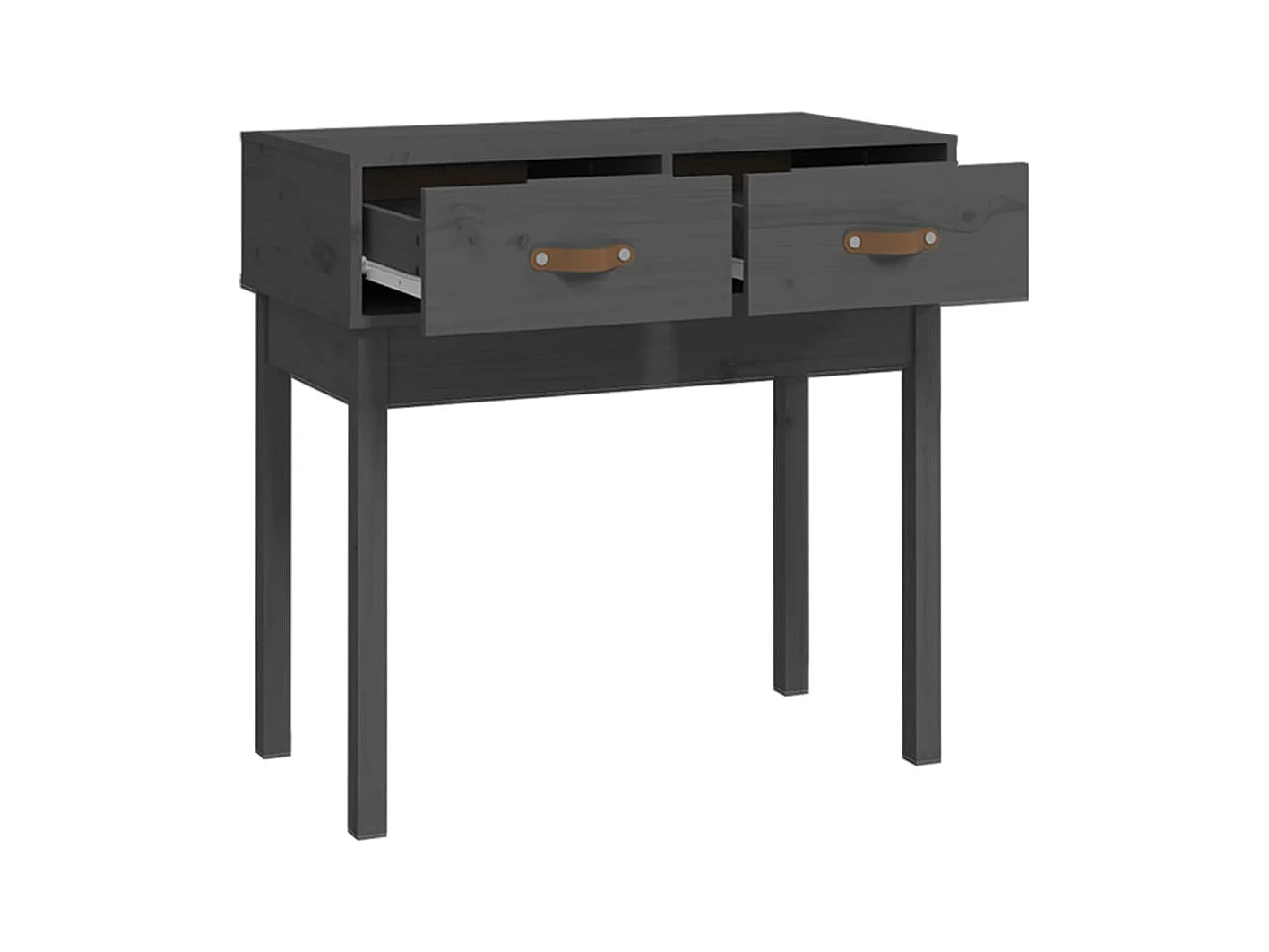 Consoletafel Grijs 76,5x40x75 cm Massief grenenhout