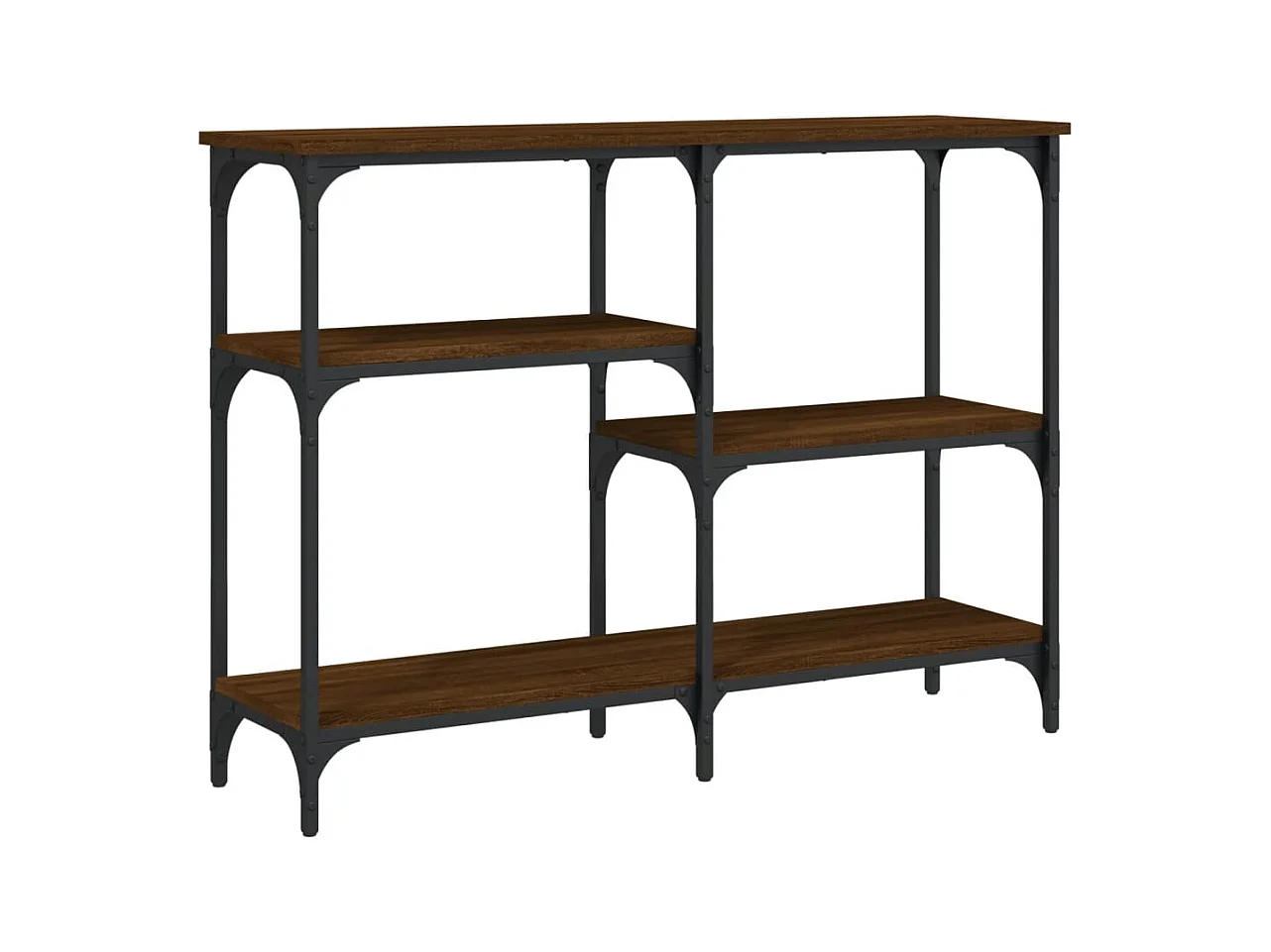 Table console chêne marron 102x29x75 cm bois d'ingénierie