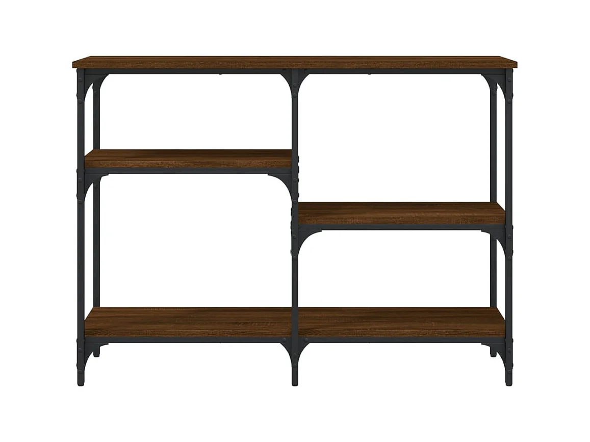 Table console chêne marron 102x29x75 cm bois d'ingénierie