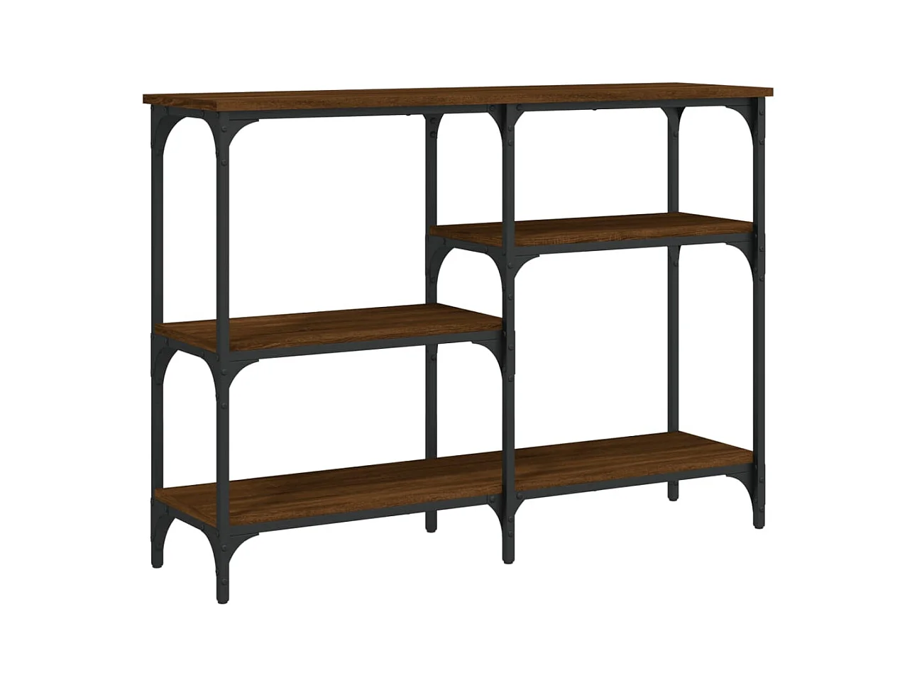 Table console chêne marron 102x29x75 cm bois d'ingénierie