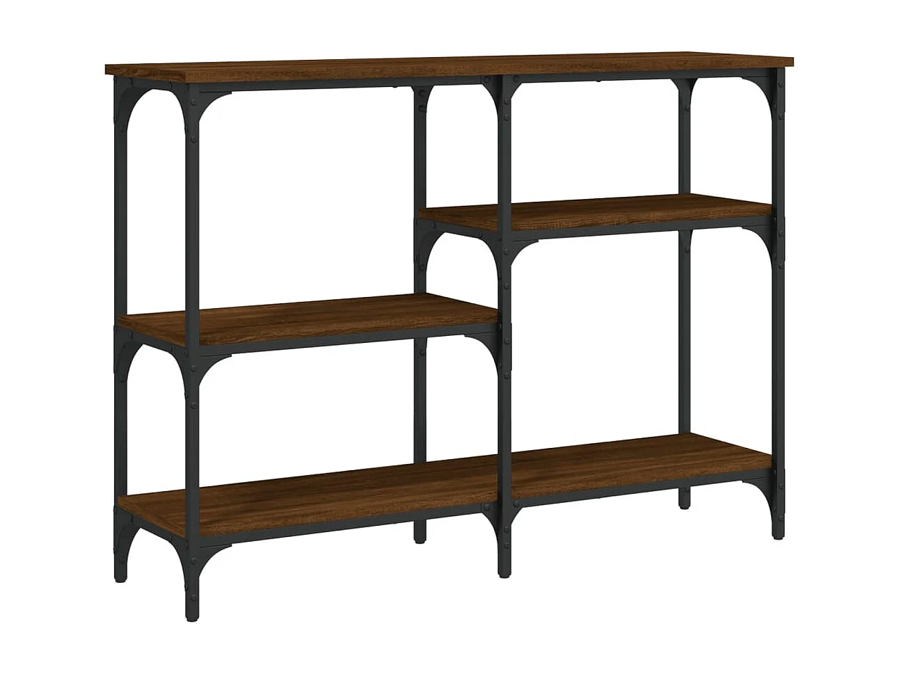 Table console chêne marron 102x29x75 cm bois d'ingénierie