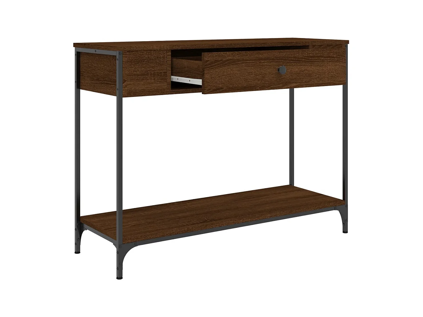 Table console chêne marron 100x34,5x75 cm bois d'ingénierie