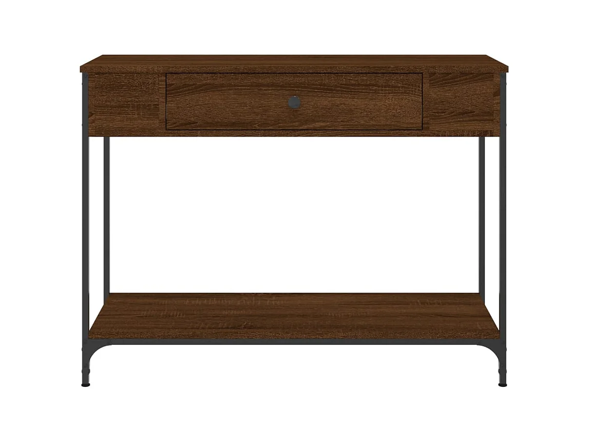 Table console chêne marron 100x34,5x75 cm bois d'ingénierie