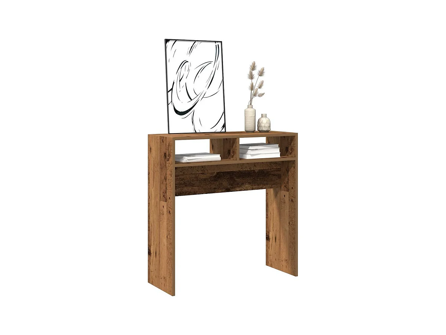 Table console vieux bois 78x30x80 cm bois d'ingénierie