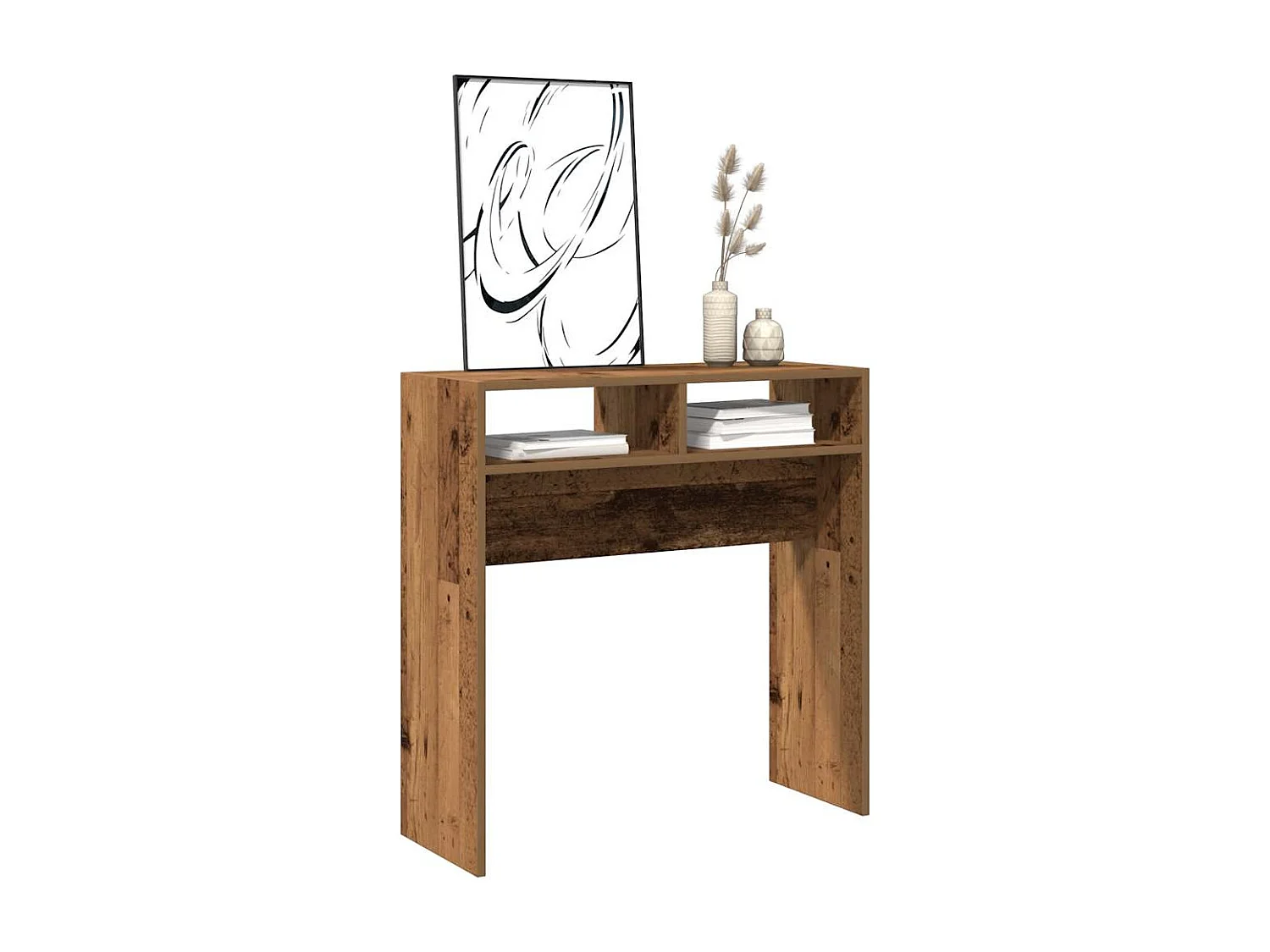 Table console vieux bois 78x30x80 cm bois d'ingénierie