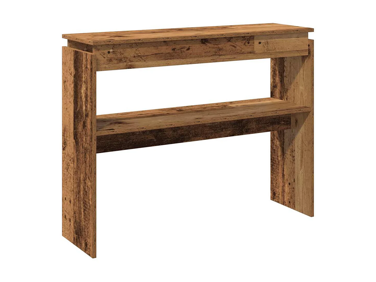 Table console vieux bois 80x30x102 cm bois d'ingénierie