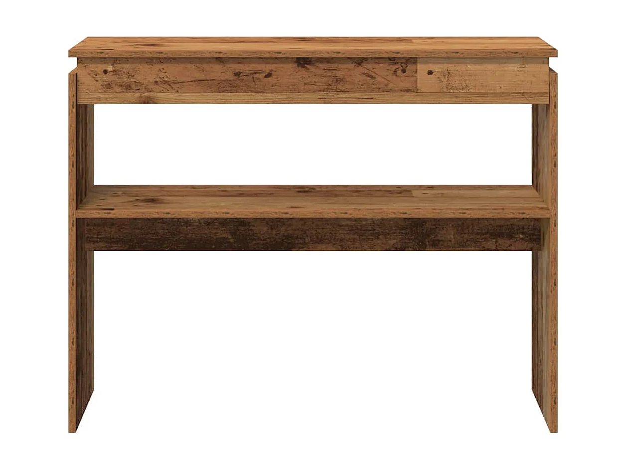 Table console vieux bois 80x30x102 cm bois d'ingénierie