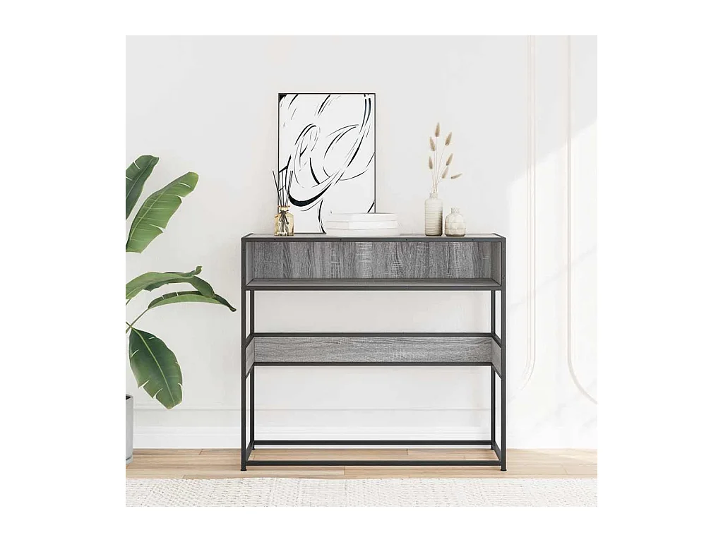 Sonoma grijze consoletafel 90x35x80 cm bewerkt hout