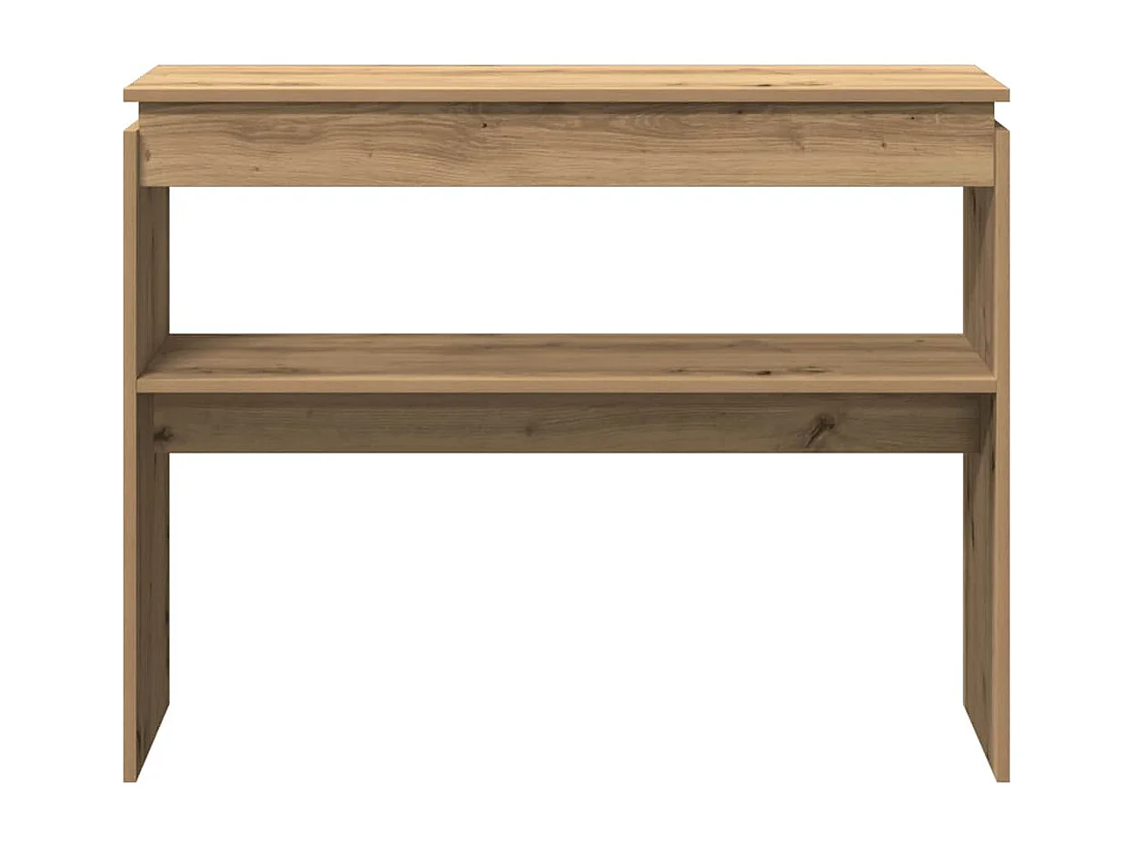 Table console chêne artisanal 102x30x80 cm bois d'ingénierie