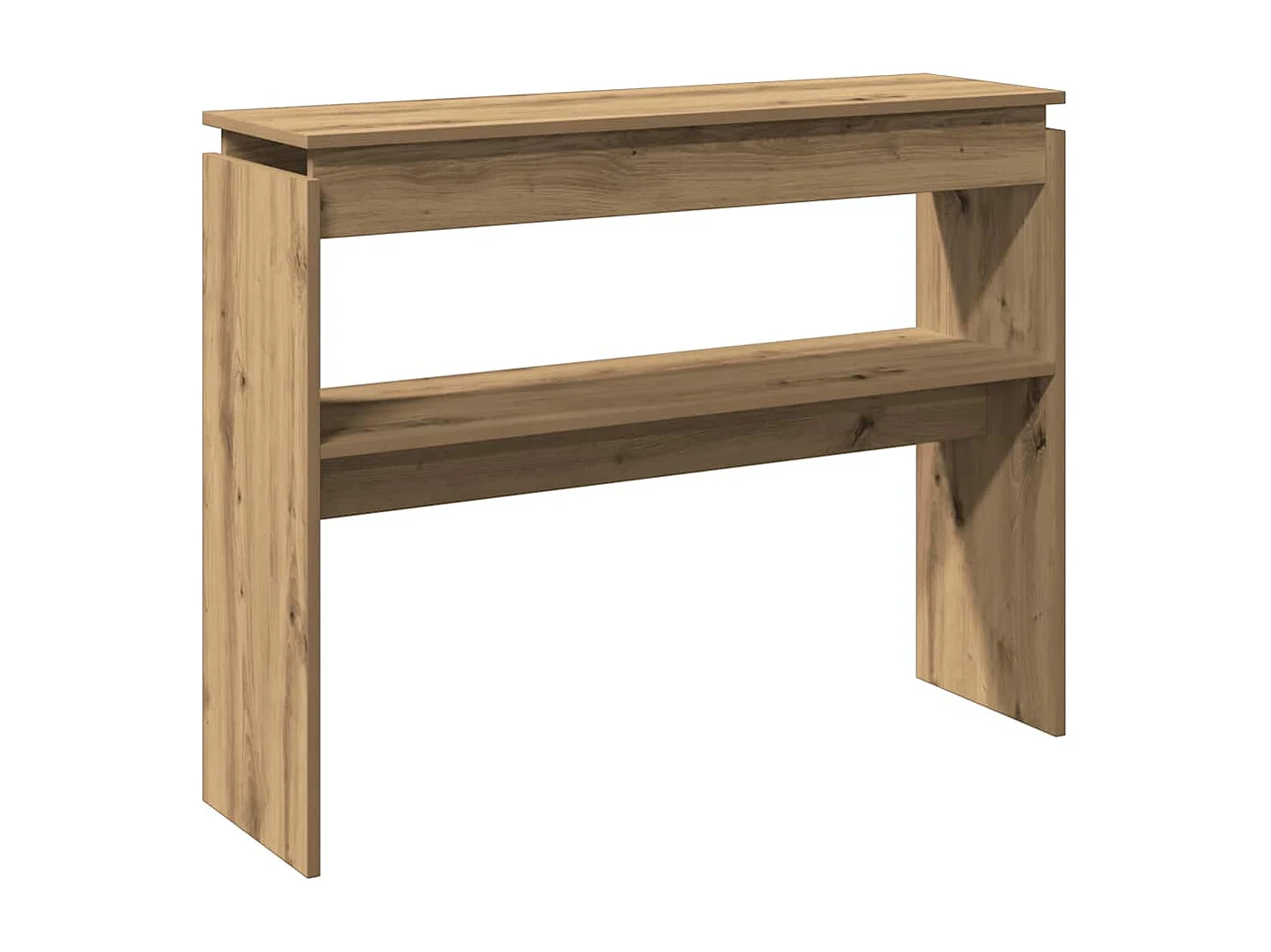 Table console chêne artisanal 102x30x80 cm bois d'ingénierie