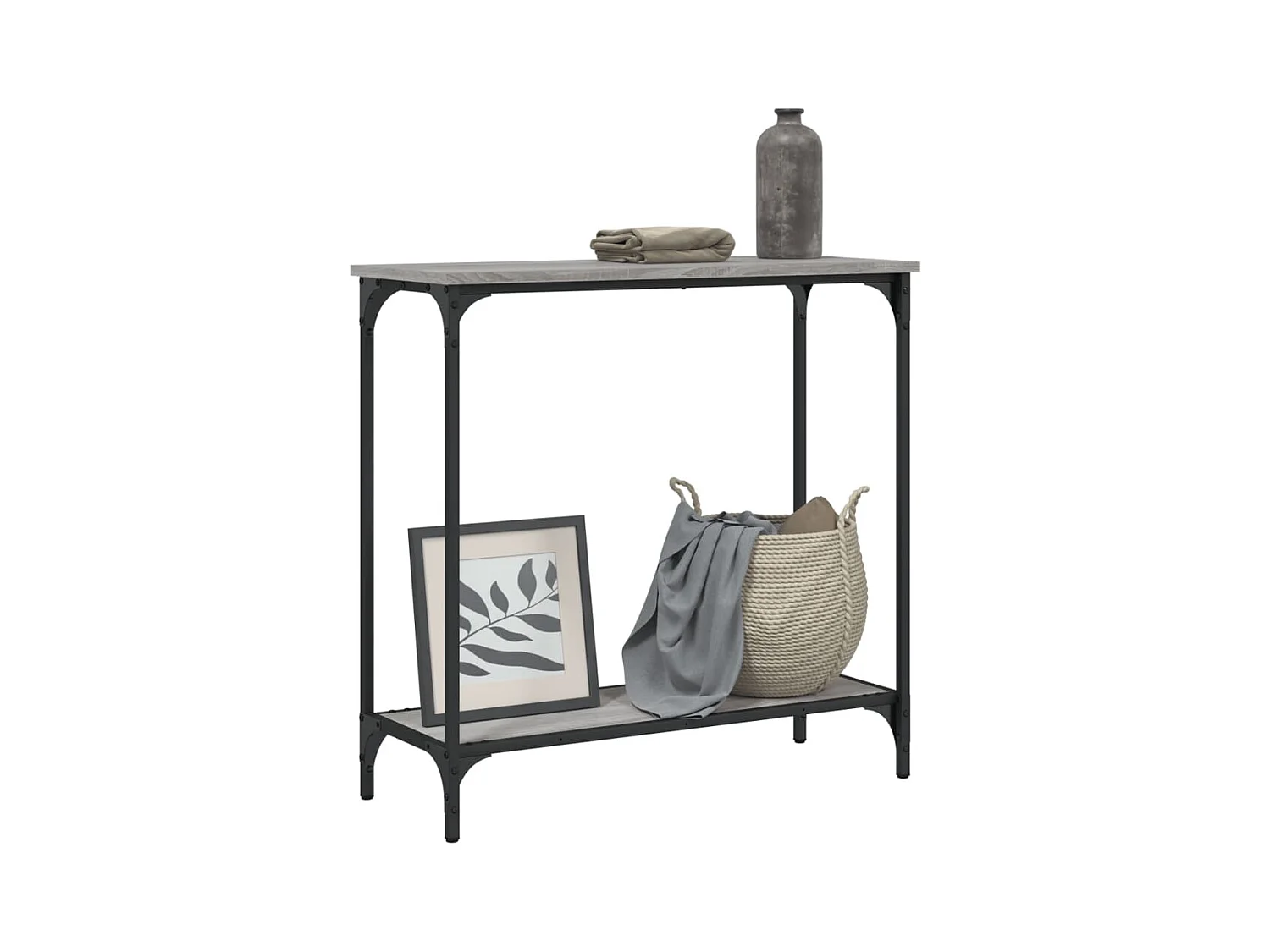 Sonoma grijze consoletafel 75x30,5x75 cm bewerkt hout