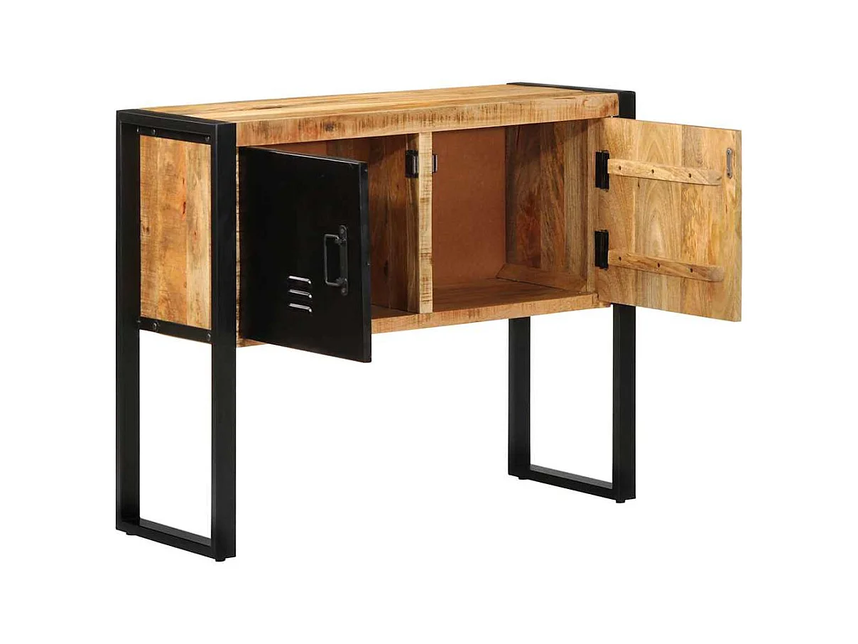 Armoire de console 90x35x75 cm bois de manguier massif brut