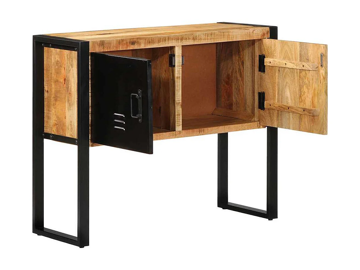 Armoire de console 90x35x75 cm bois de manguier massif brut