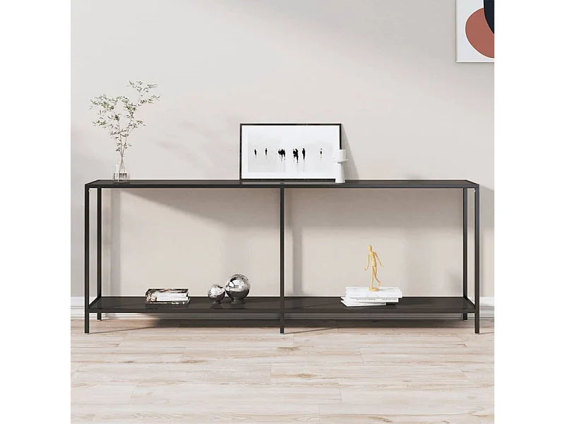 Table console Noir 200x35x75,5 cm Verre trempé