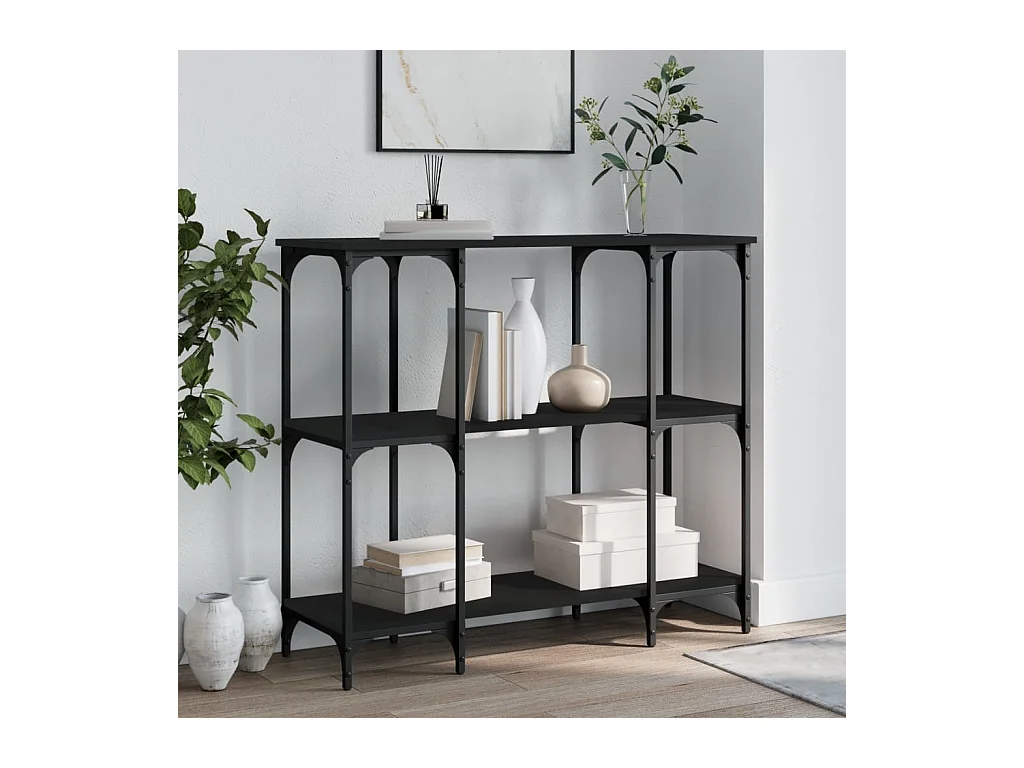 Table console noir 102x35x90 cm bois d'ingénierie