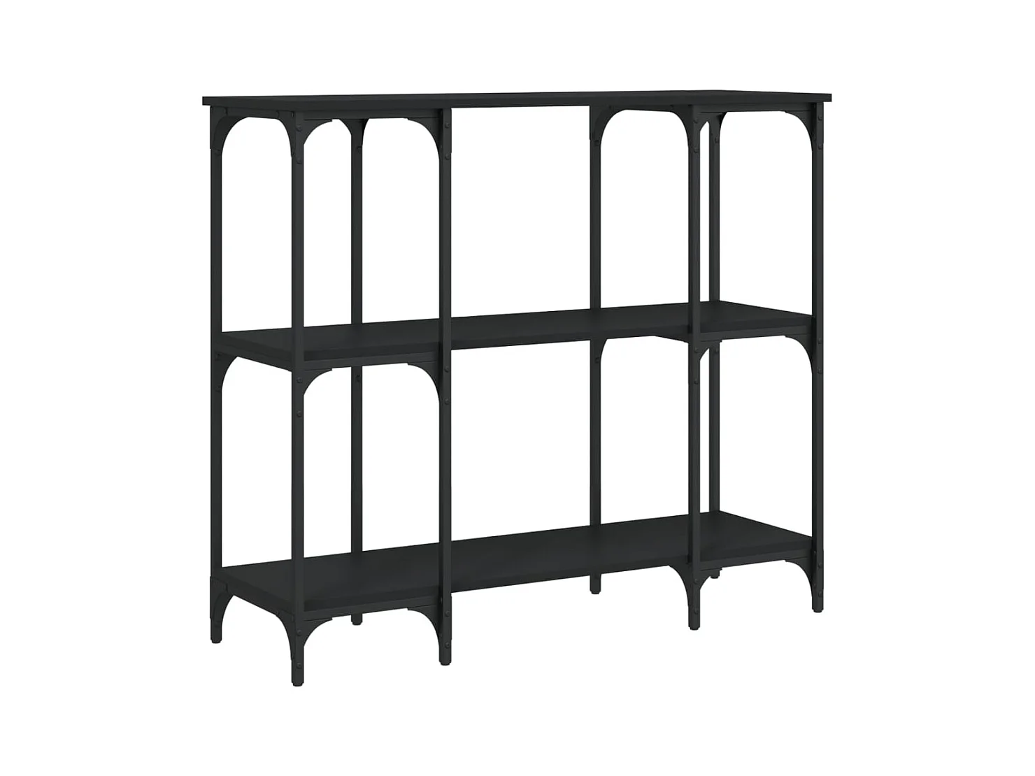 Table console noir 102x35x90 cm bois d'ingénierie