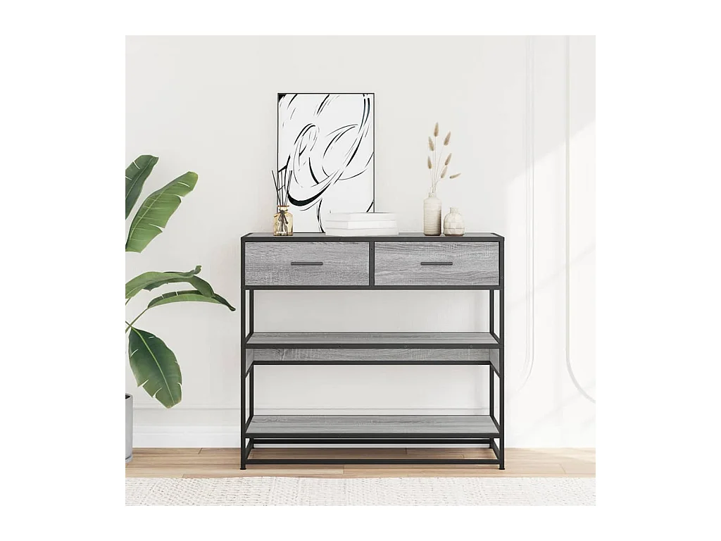 Sonoma grijze consoletafel 90x35x80 cm bewerkt hout