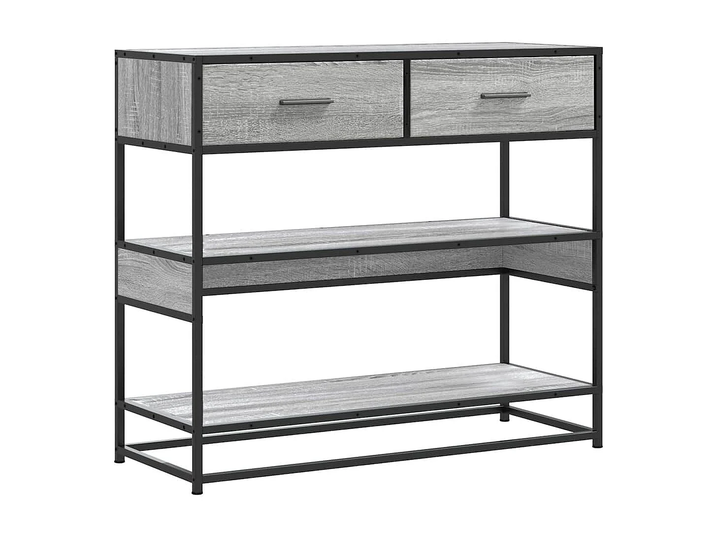 Table console sonoma gris 90x35x80 cm bois d'ingénierie