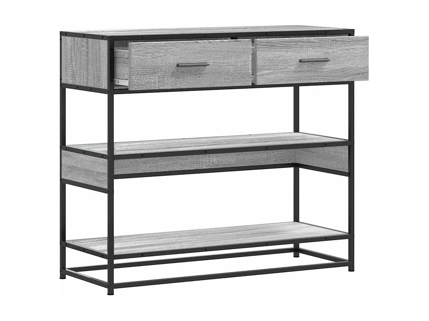 Table console sonoma gris 90x35x80 cm bois d'ingénierie