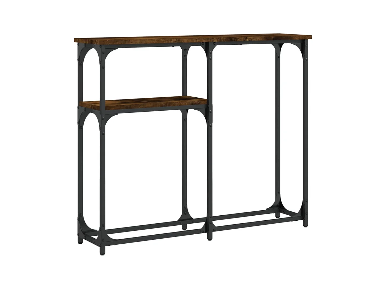 Table console chêne fumé 90x22,5x75 cm bois d'ingénierie