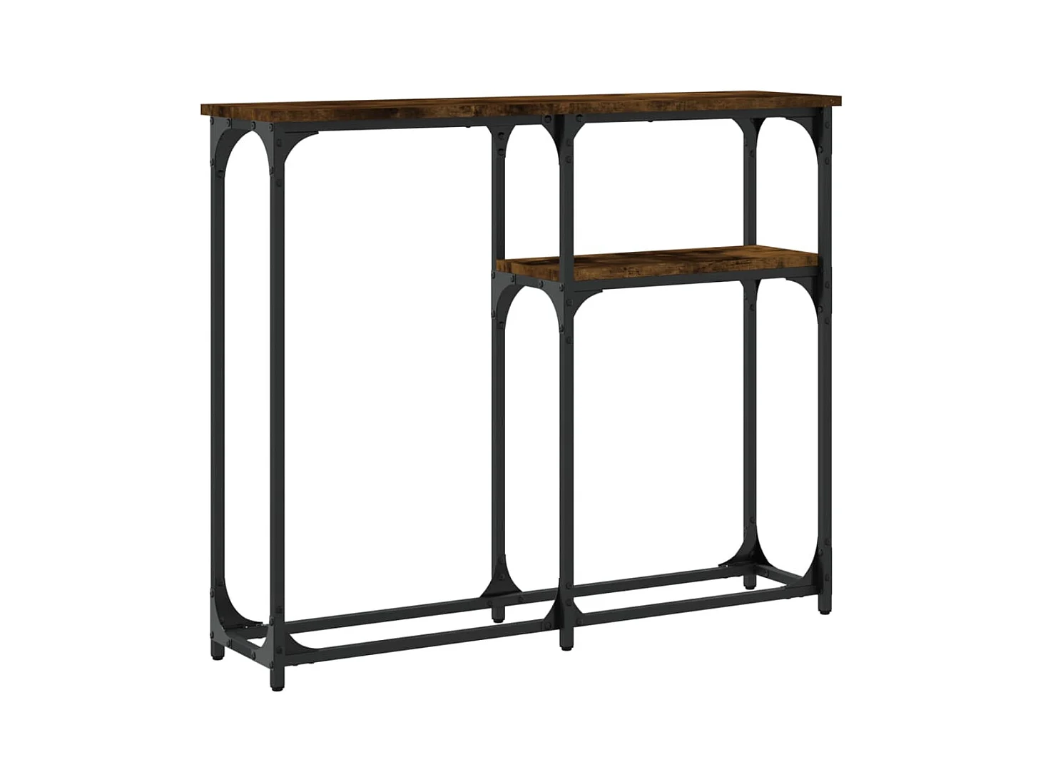 Table console chêne fumé 90x22,5x75 cm bois d'ingénierie