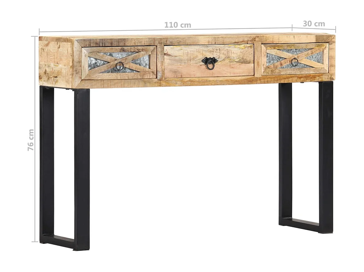 Konsolentisch 110 x 30 x 76 cm Massivholz Mango