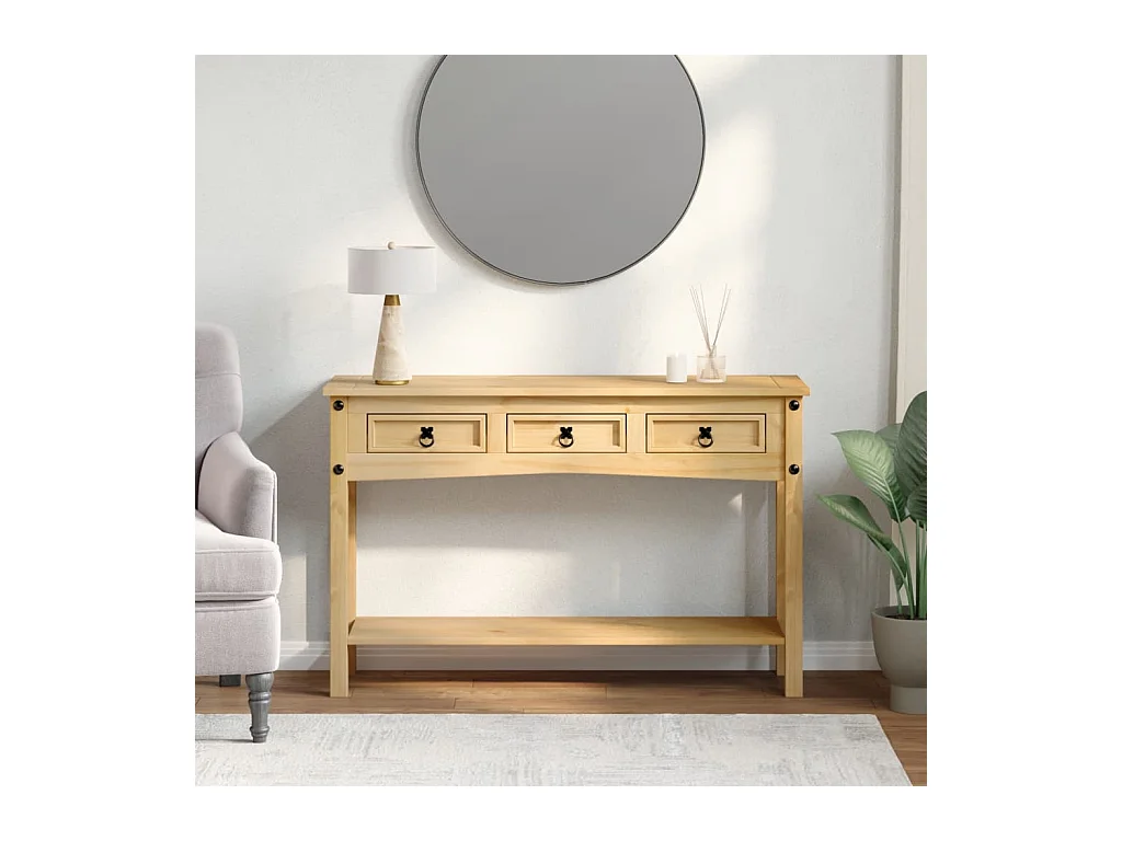 Table console 114x34,5x73 cm bois de pin massif