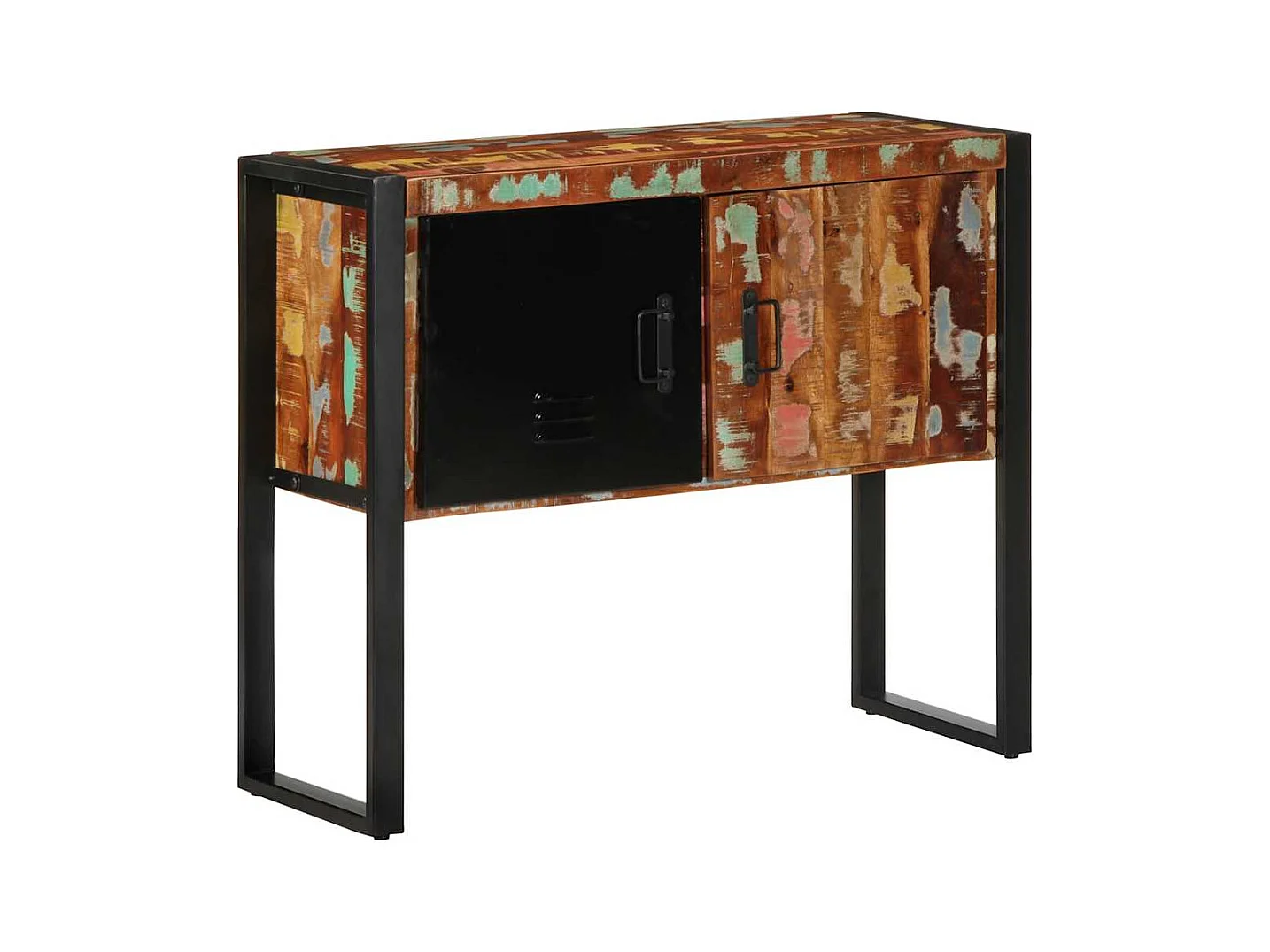 Consola multicolor 90x35x75cm madera maciza recuperada