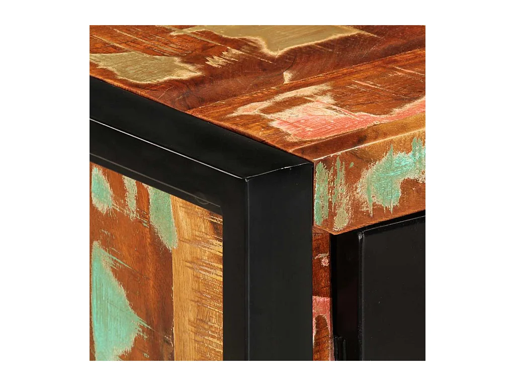 Consola multicolor 90x35x75cm madera maciza recuperada