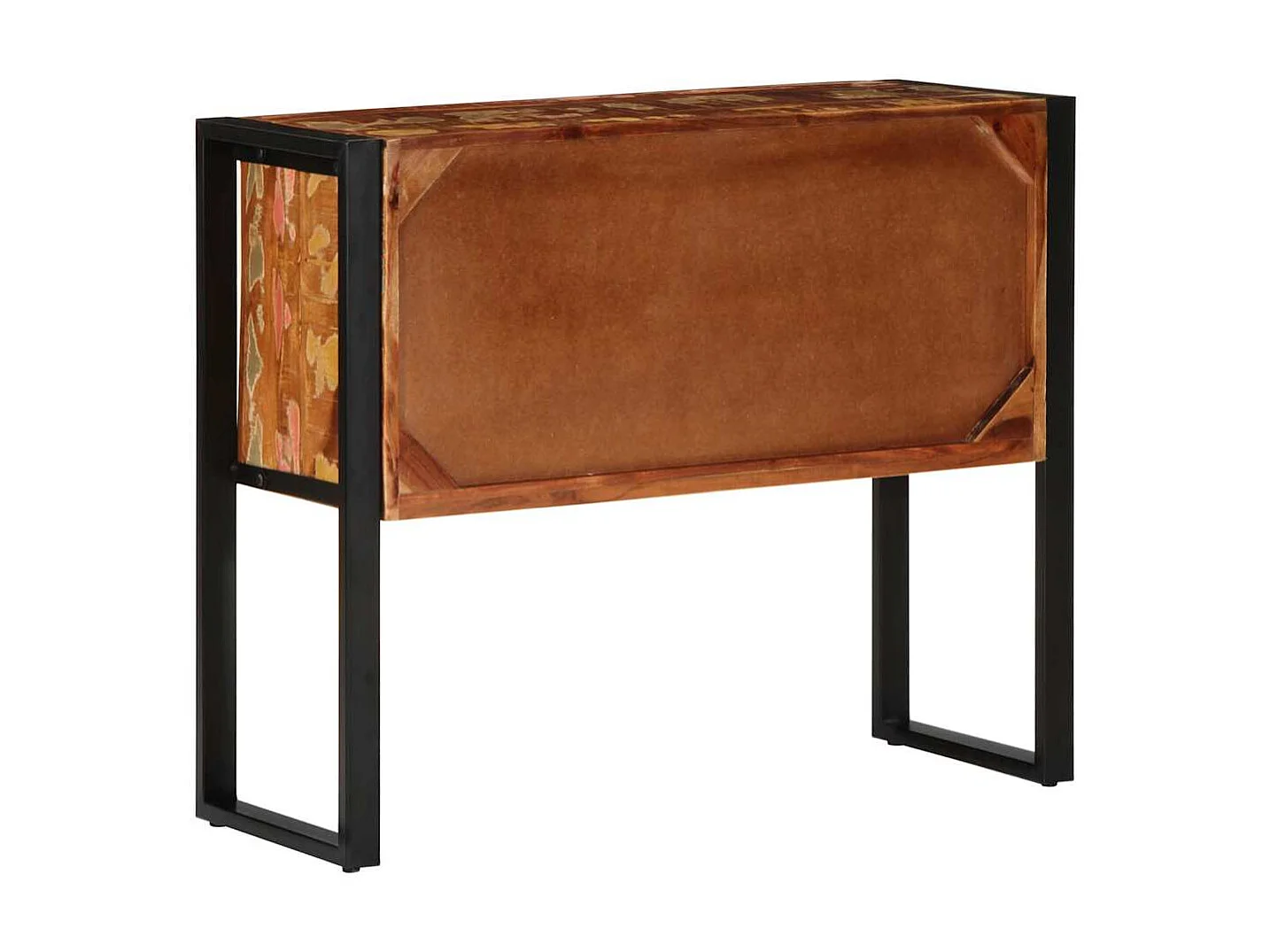 Armoire console multicolore 90x35x75cm bois massif récupération