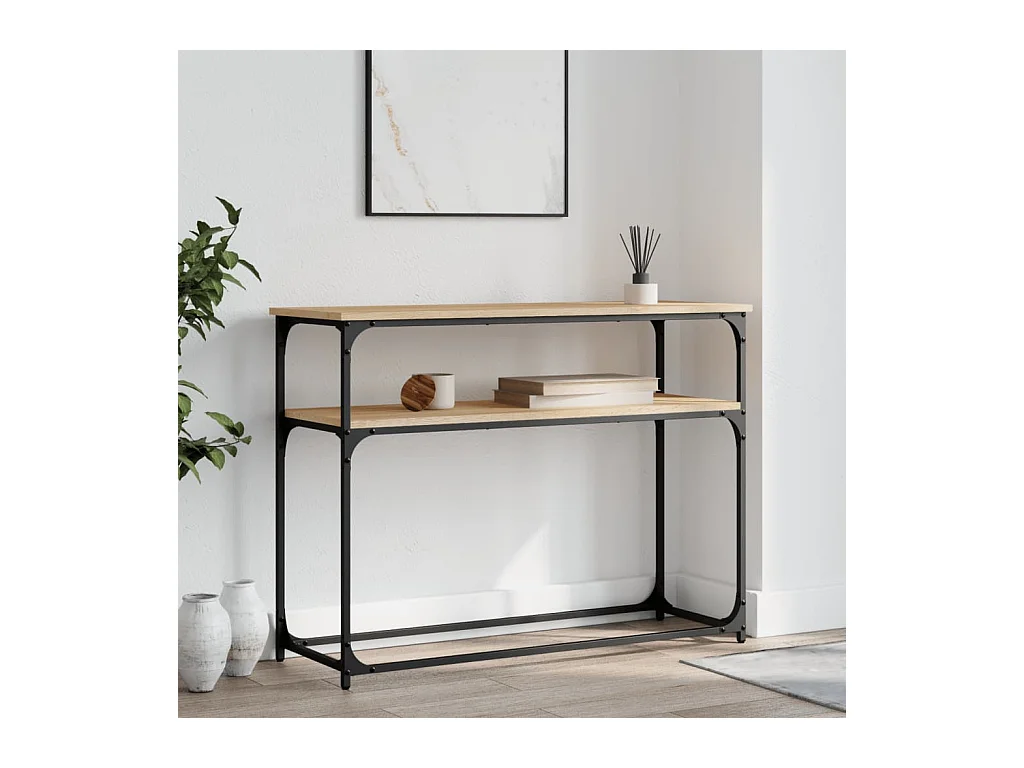 Table console chêne sonoma 100x35,5x75 cm bois d'ingénierie