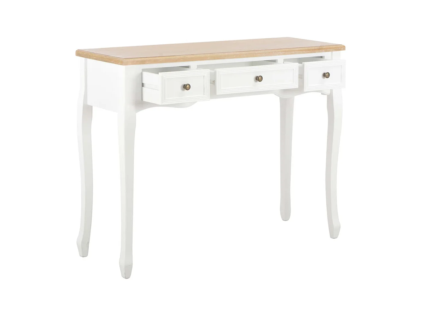 Consoletafel en kaptafel met 3 lades Wit