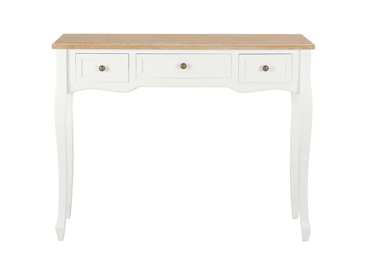 Consoletafel en kaptafel met 3 lades Wit