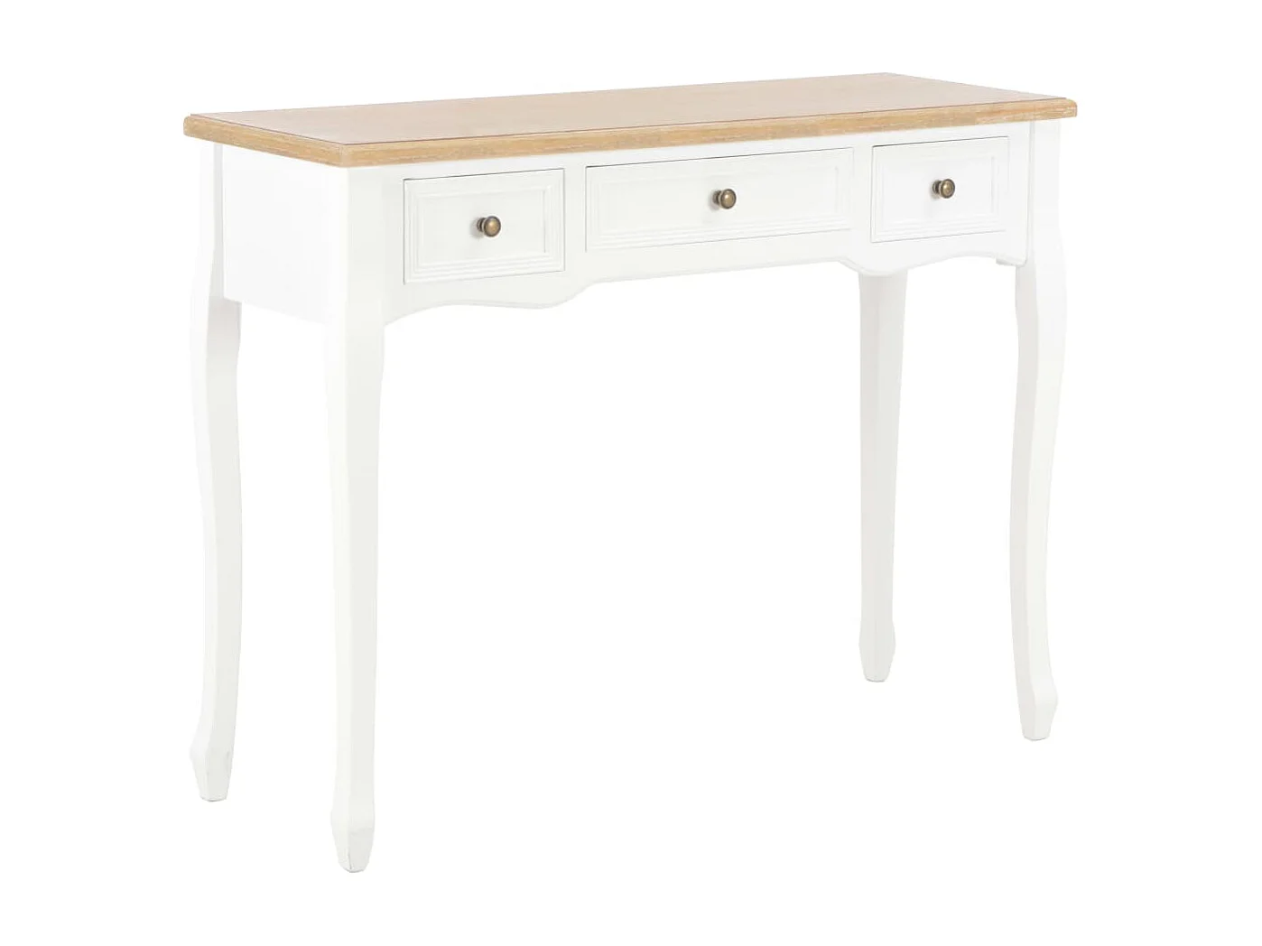 Table de console et coiffeuse avec 3 tiroirs Blanc